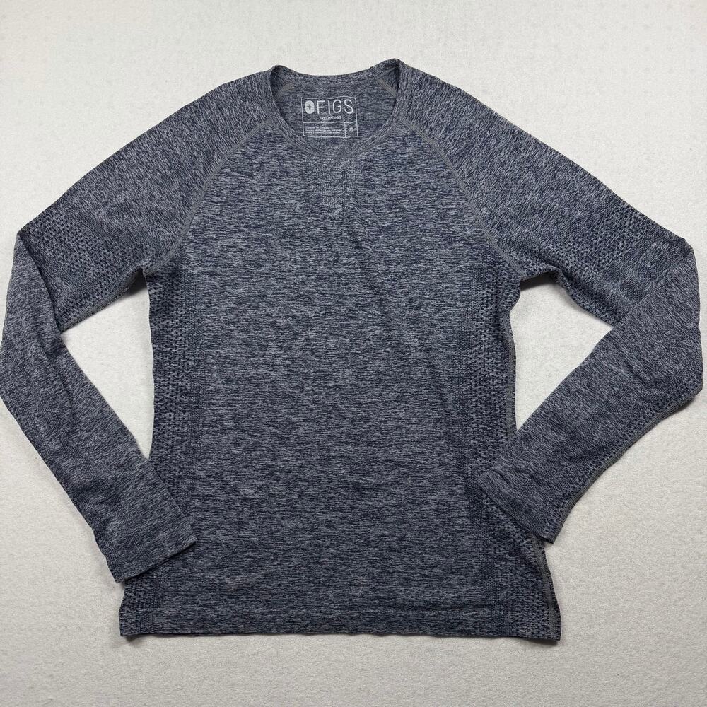 FIGS Seamless Long Sleeve Underscrub Shirt Women’s Medium Heather Blue